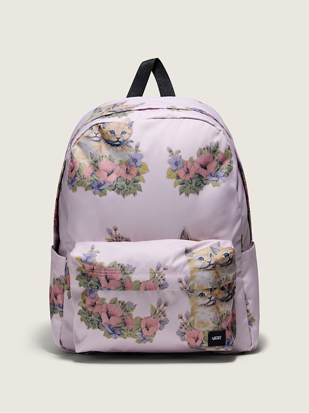 Vans Old Skool Drop V Backpack Light Pink Floral Kitten Print - Picture 10 of 10